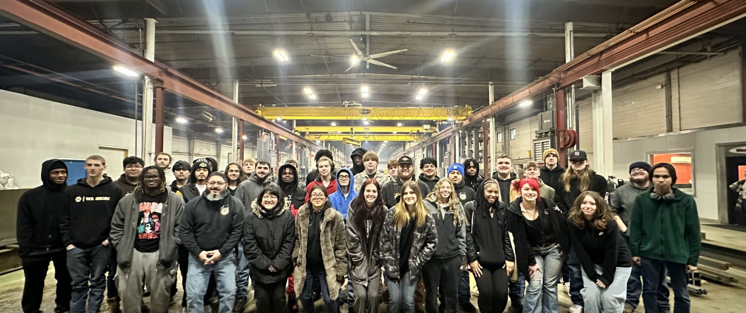 The Walker Career Center students visiting CraneWerks in January 2025